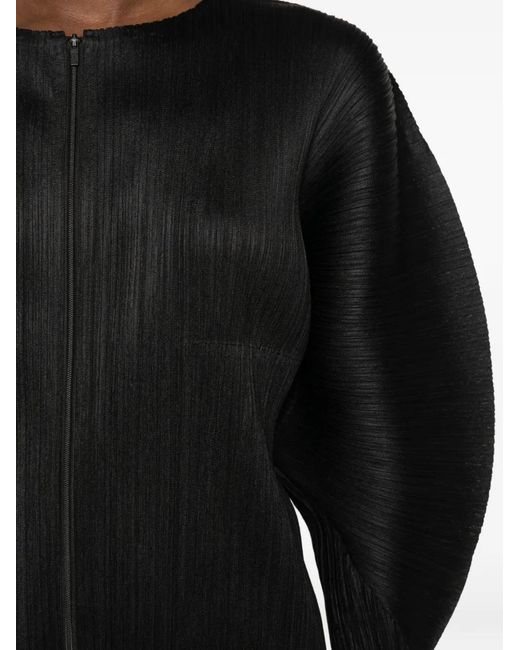 Pleats Please Issey Miyake Black Veste À Manches Structurées