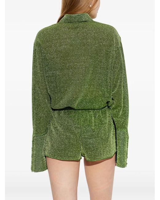 Oseree Green Lumiere Sleeves Shirt