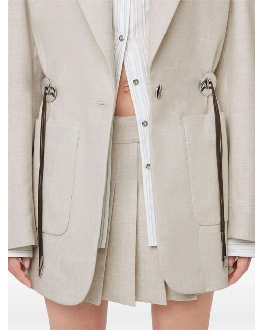 Rabanne Wollen Blazer in het White