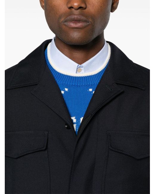 Gucci Blue Wool Shirt Jacket for men