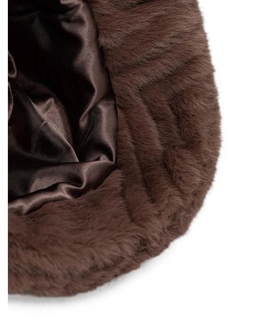 Joseph Ribkoff Brown Logo-Appliqué Bucket Hat