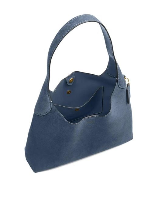 COACH Suede Tote Bag in Blue | Lyst