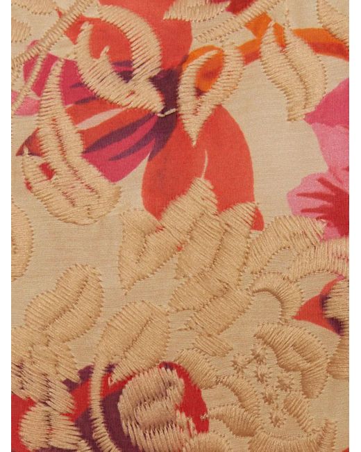 LaDoubleJ Orange Bellini Floral-Print Shirt Dress