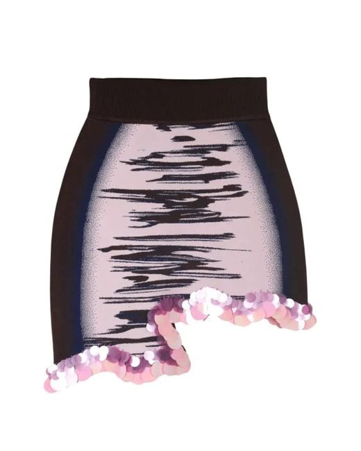 Ph5 Red Casey Sequin-Embellished Wavy Mini Skirt