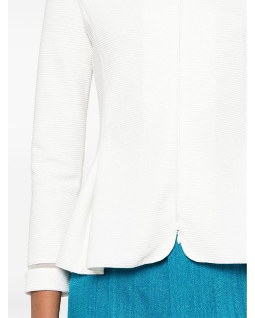 Emporio Armani White Jersey-Jacke mit Reißverschluss