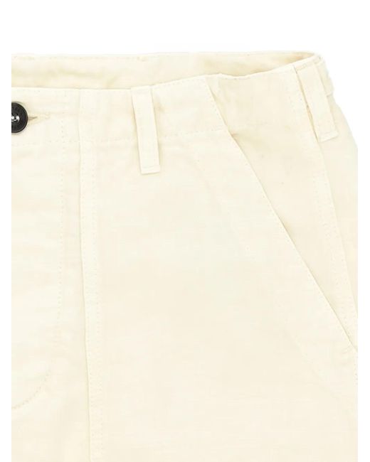 Fortela White Patch-Pocket Linen Trousers