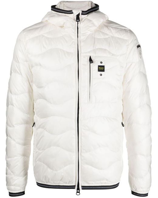 Blauer Giubbino Hooded Jacket in White for Men | Lyst