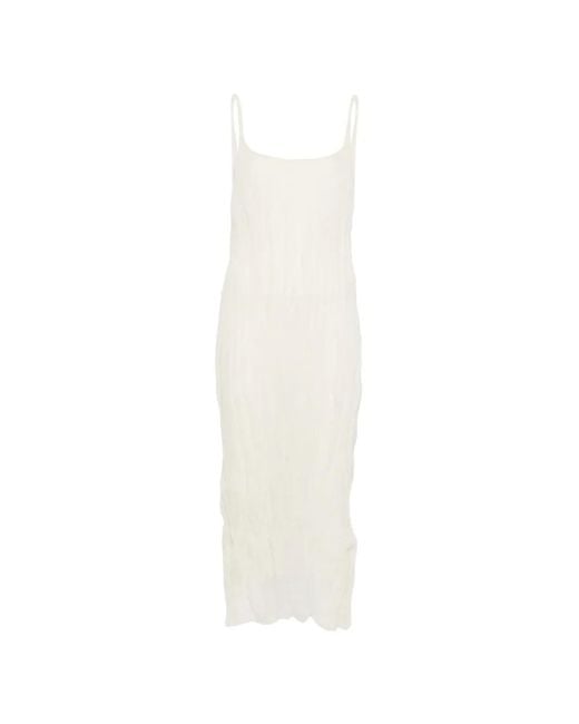 Rohe White Robe Texturée À Encolure Carrée
