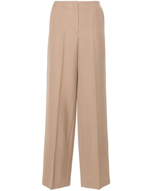 Fendi Natural Grain-De-Poudre Wool Trousers