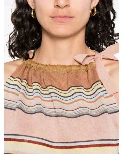 Zimmermann Coco ストライプ ホルターネックトップ Natural