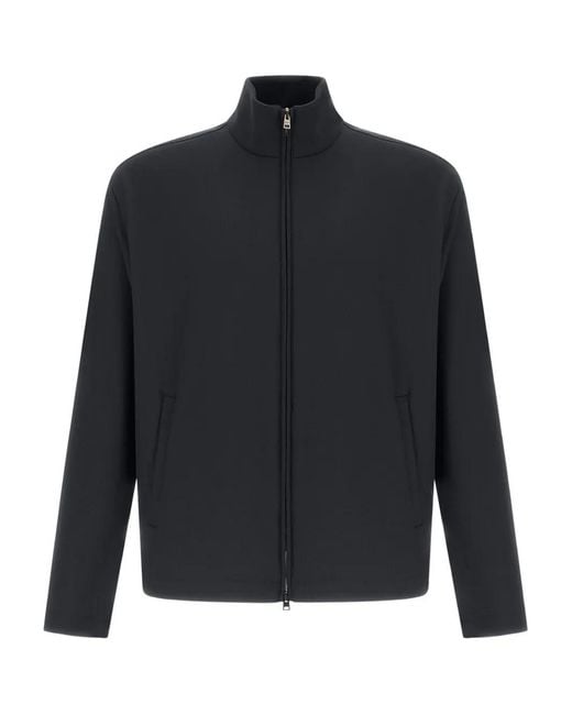 Herno Blue High-Neck Zip-Up Jacket for men