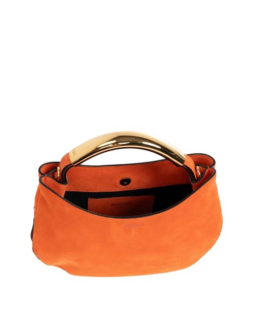 Moschino Orange Small Handle Me Tote Bag