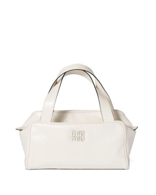 Sac Cabas En Cuir Miu Miu en coloris Natural