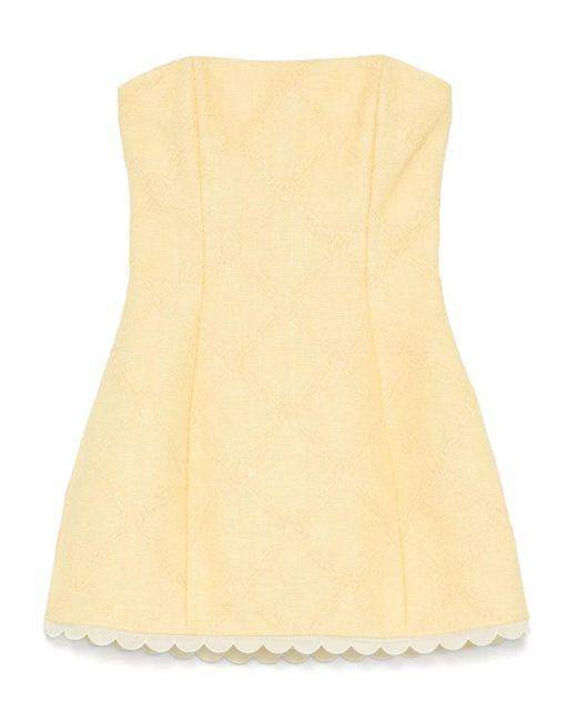 Elisabetta Franchi Natural Raffia Mini Dress