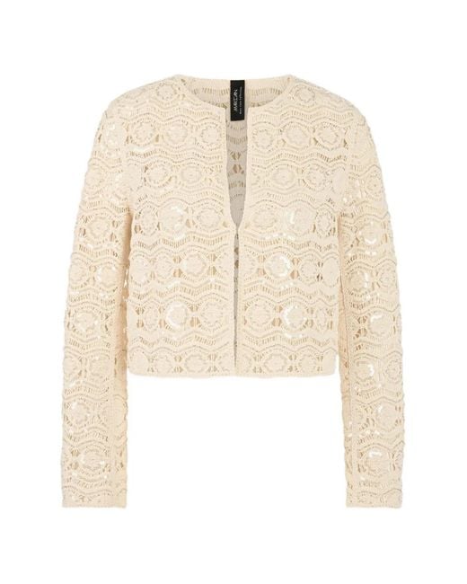 Marc Cain Natural Openwork Sequin Jacket