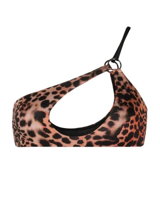 Roberto Cavalli Brown Bikinioberteil Mit Leoparden-Print