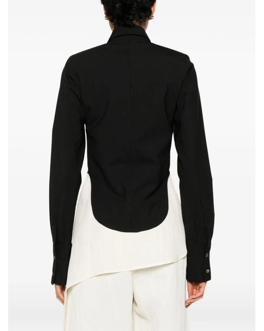 Covert Black Curved-Hem Shirt