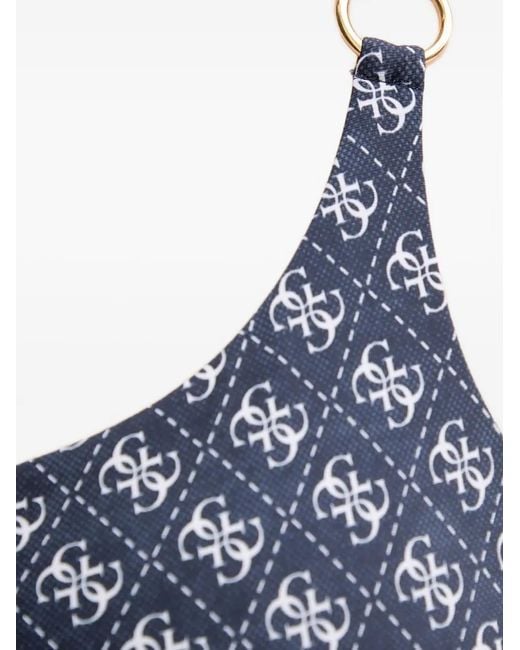 Guess Badpak Met Logoprint in het Blue