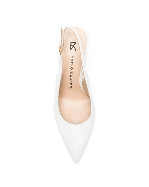 Fabio Rusconi White Slingback Pumps