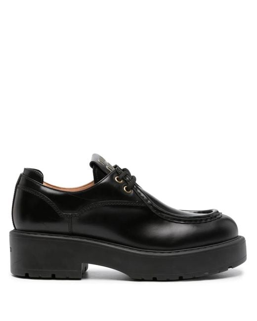 Miu Miu Black Chunky-Sole Lace-Up Shoes
