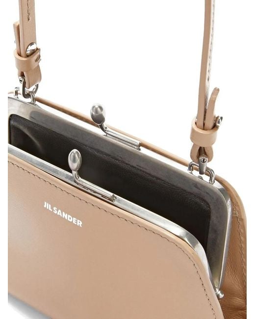 Jil Sander White Logo-Embossed Mini Bag