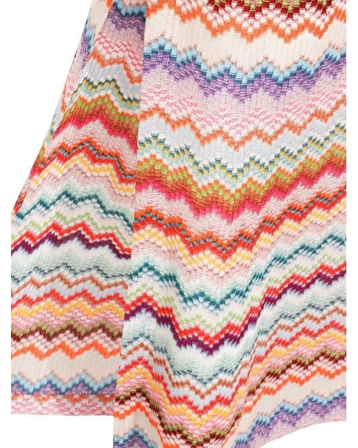 Missoni White Zigzag-Pattern Pareo Maxi Skirt