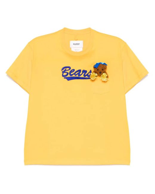 メンズ Doublet チアリーダー ベア Tシャツ Yellow
