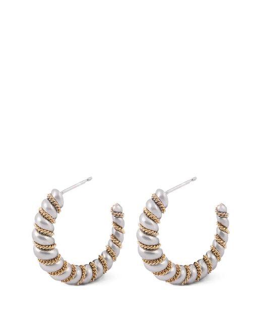 NORMA JEWELLERY White Lynx Twist Hoop Earrings