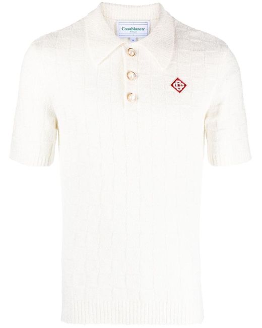 Casablancabrand Poloshirt aus geripptem Strick in White für Herren