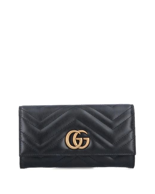 Gucci Gray Quilted Logo-Lettering Wallet