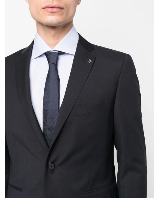 Tagliatore Blue Single-Breasted Virgin-Wool Suit for men