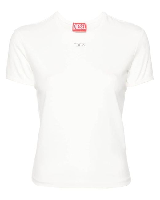 DIESEL White T-uncutie Stretch-cotton T-shirt