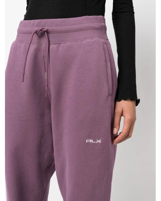 Ralph Lauren Purple Embroidered Logo Track Pants