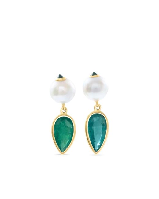 Yi Collection White 18K Multi-Stone Earrings