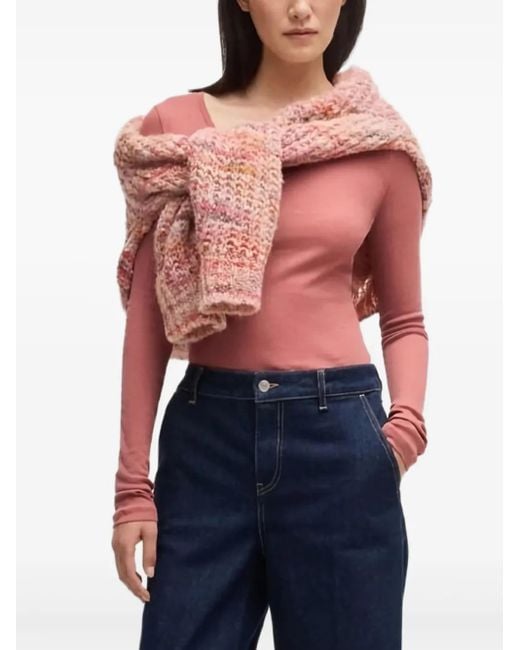 Boss Red Scoop-Neck Top