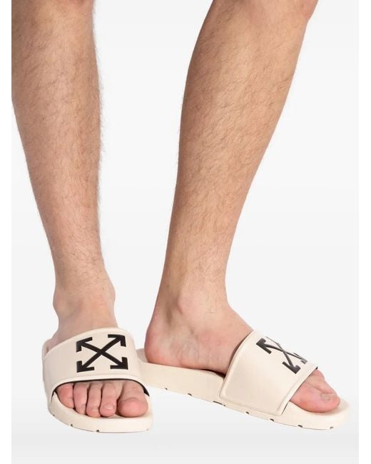 Off-White c/o Virgil Abloh Natural Arrow Detail Slides for men