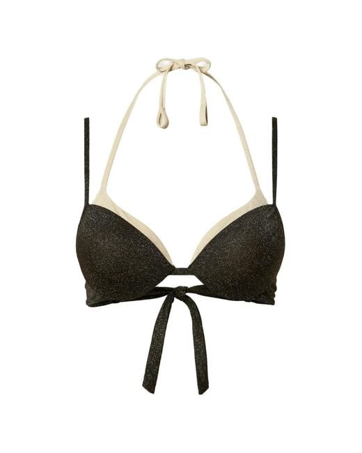 Twinset Black Haut De Bikini Push-Up À Effet Métallisé