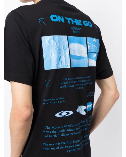 T-shirt On The Go Moon di Off-White c/o Virgil Abloh in Black da Uomo
