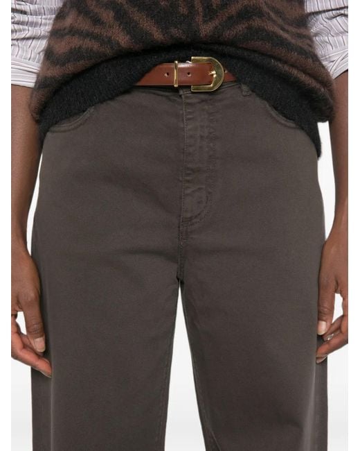 P.A.R.O.S.H. White Five-Pocket Wide-Leg Jeans