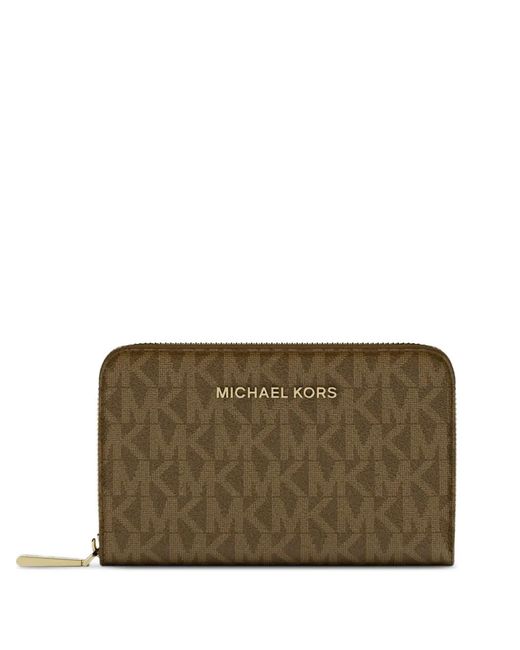Michael Kors Brown Small Monogram-Print Wallet