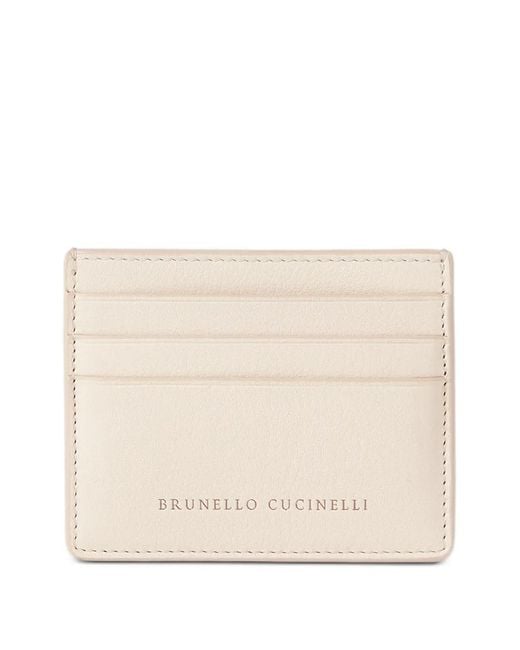 Brunello Cucinelli Natural Grained Leather Card Case