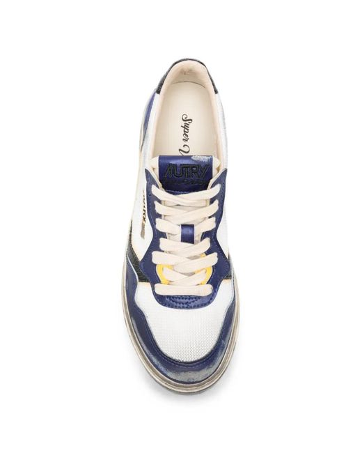 Autry White Distressed-Effect Leather Sneakers