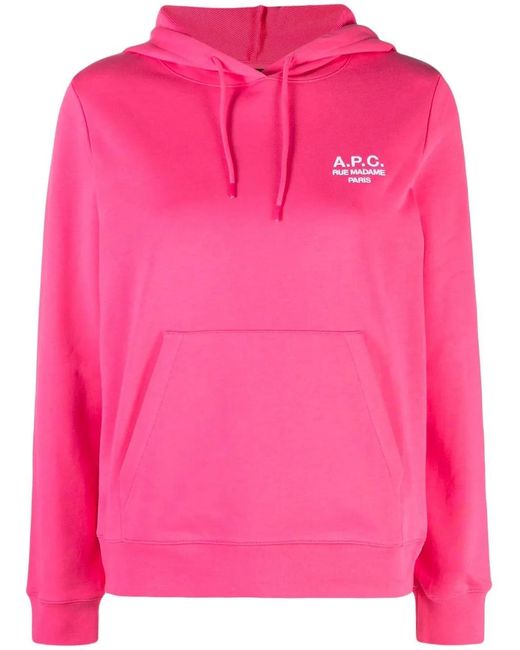 A.P.C. Pink Manuela Drawstring Hoodie