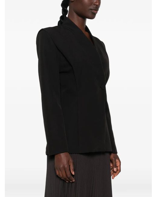 Imperial Black Padded-Shoulder Single-Breasted Jacket