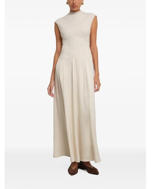 MARCELLA Natural Maxi Haru Corset-Style Dress