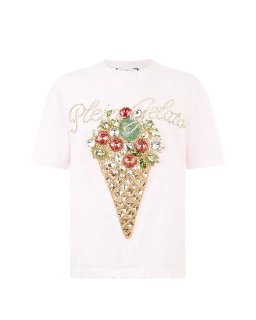 Philipp Plein White Crystal-Embellished T-Shirt