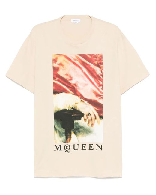 McQueen Natural Cotton Logo T-Shirt for men