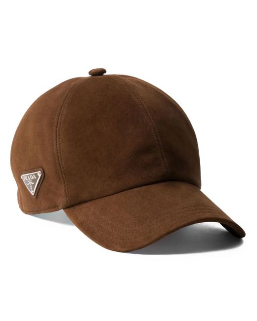 Prada Brown Stylish Lamb Leather Cap for men