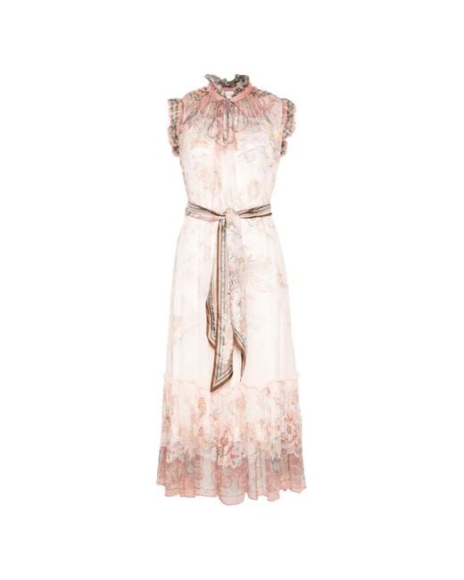 Zimmermann Pink "Alchemy" Flutter Dress