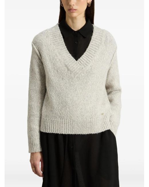 Woolrich White V-Neck Sweater